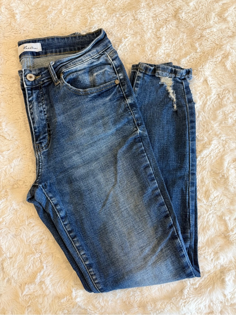 KanCan Mid Blue Distressed Skinny Jeans